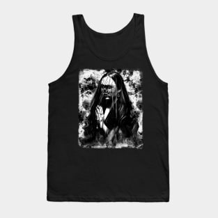 The Spooky Nun Horror Halloween Manga Gothic Creepy Dark Art Tank Top